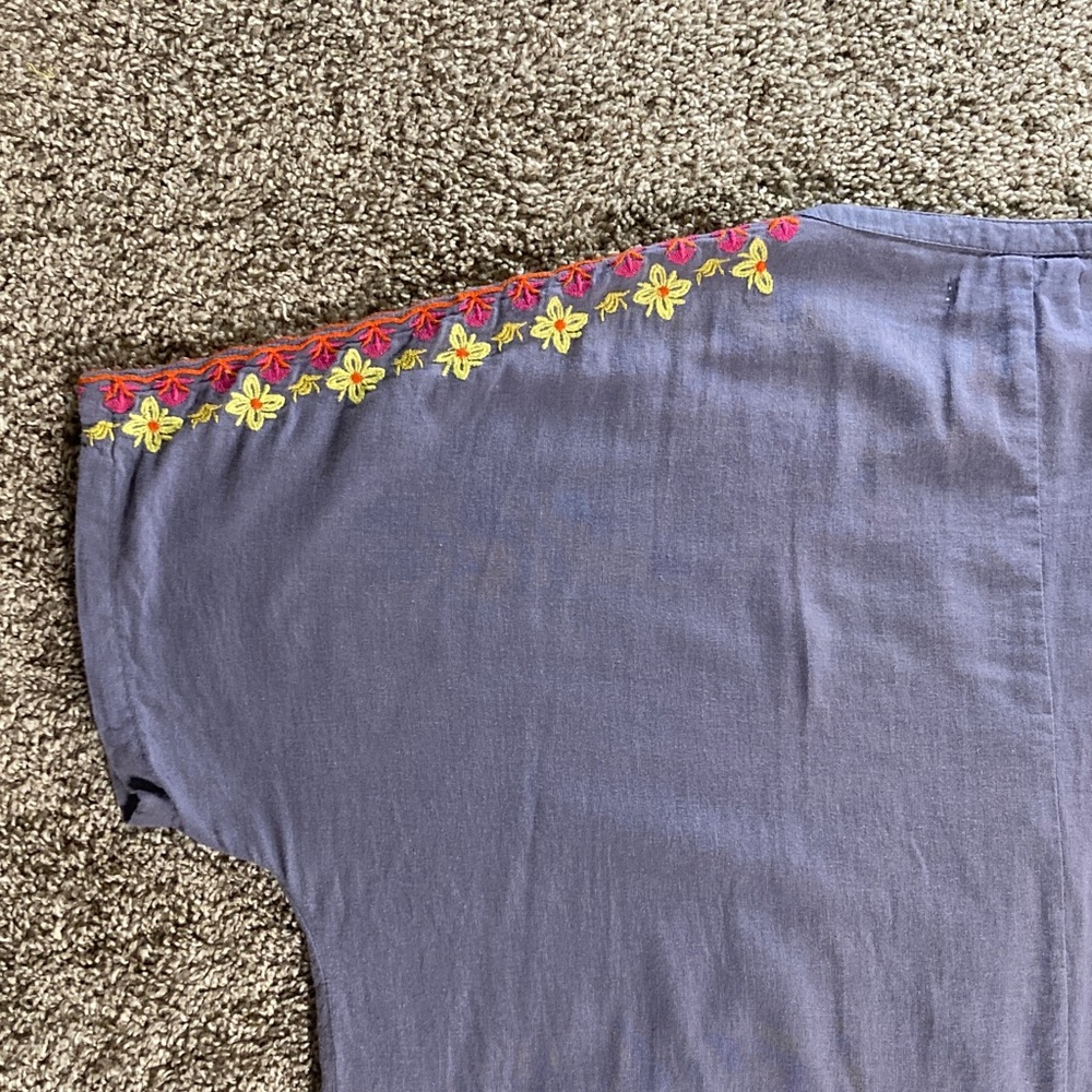 NATURAL LIFE Blue Mini Dress with Colorful Embroidery - Picture 8 of 10